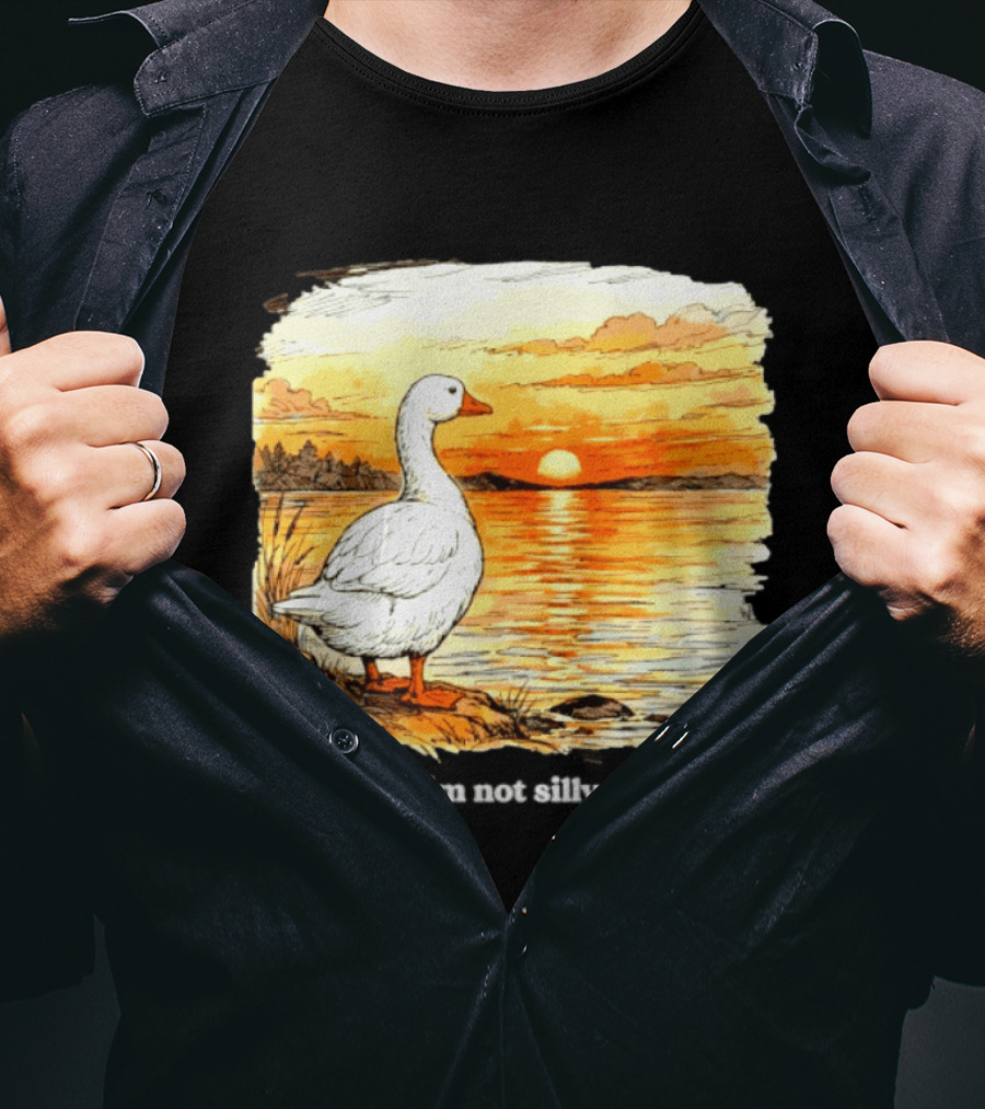What If I'm Not Silly Enough Goose Sunset Scene Landscape T-Shirt