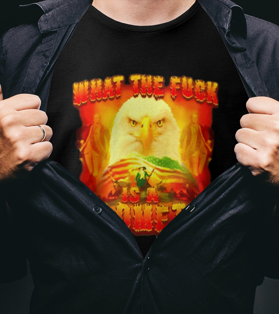 What The Fuck Is A Kilometer American Eagle Patriotic Scene T-Shirt