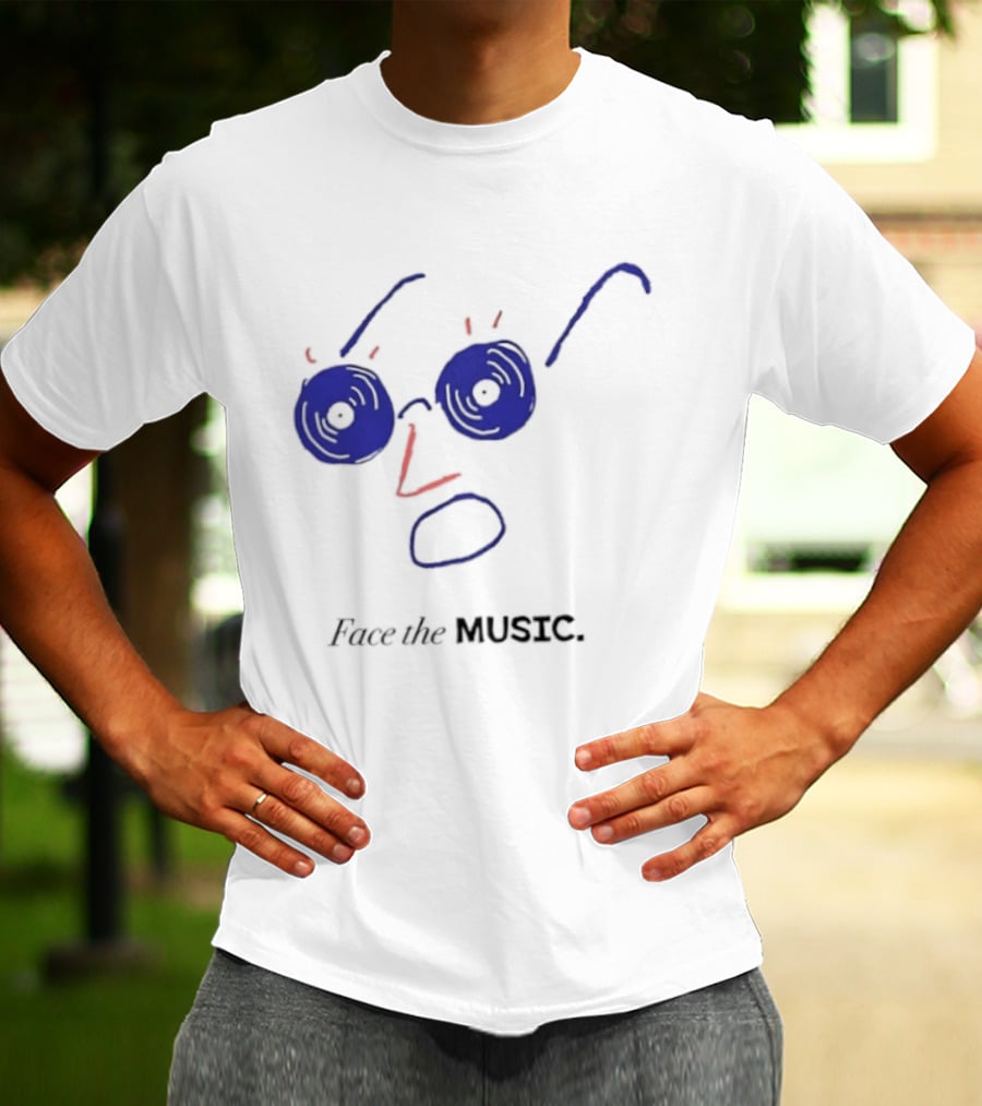 Face The Music Vinyl Record Audiophile Minimalist T-Shirt
