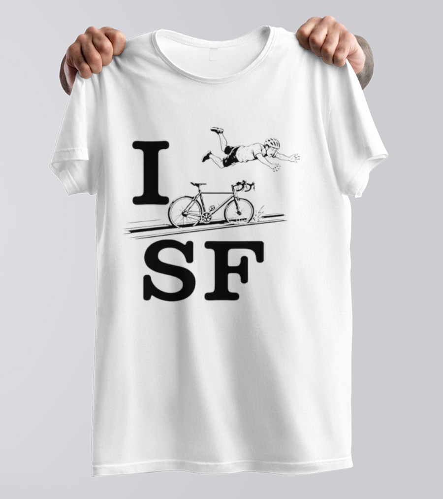 I Love SF Cycling Accident Bike Humor T-Shirt