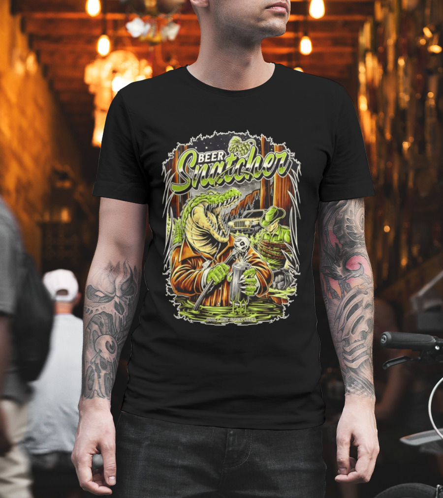 Beer Snatcher Alligator One Last Good Beer Hunter Scene T-Shirt