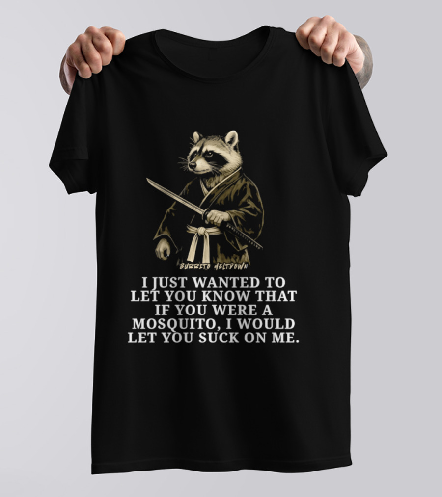 Burrito Meltdown Raccoon Samurai Mosquito T-Shirt