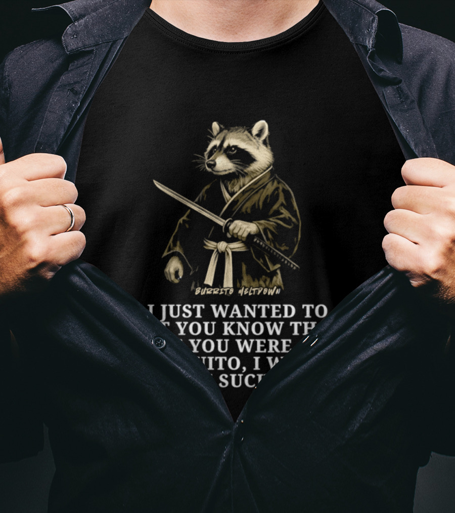 Burrito Meltdown Raccoon Samurai Mosquito T-Shirt