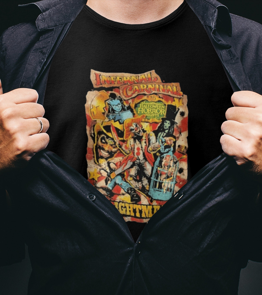 Infernal Carnival Halloween Horror Nights Of Nightmares 2026 T-Shirt