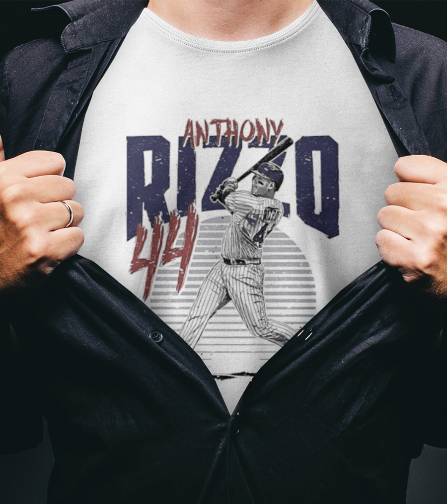 Anthony Rizzo 44 Chicago Cubs Slugger Baseball Swing T-Shirt