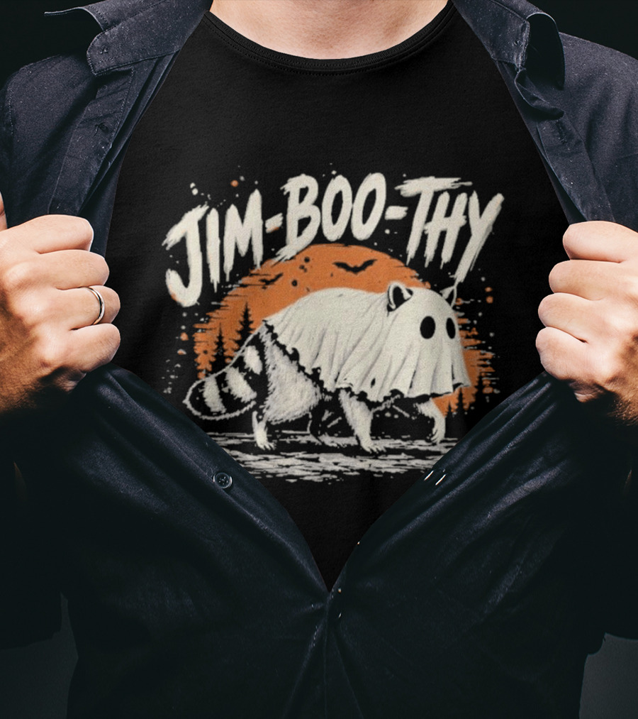 Jim Boo Thy Halloween Raccoon Ghost Costume T-Shirt