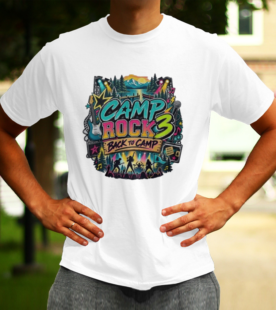 Camp Rock 3 Back To Camp Music Stage Adventure With Guitars And Stars T-Shirt