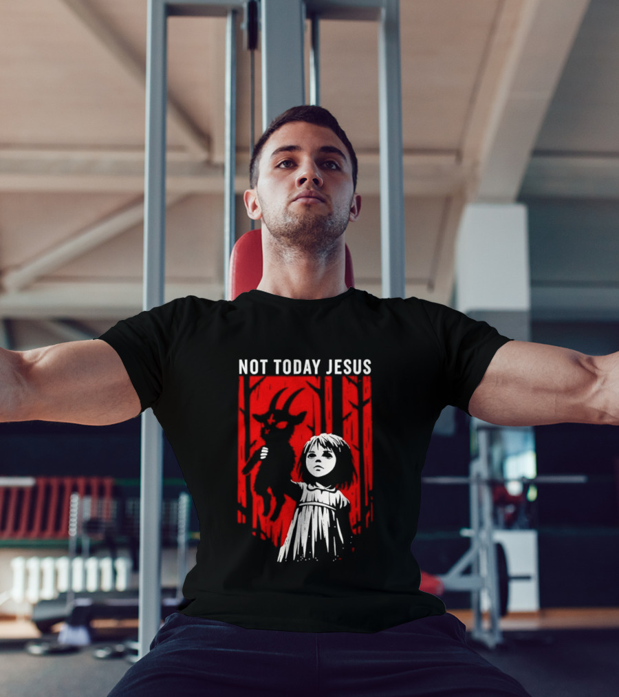 Not Today Jesus Satanic Goat Occult Gothic Girl T-Shirt