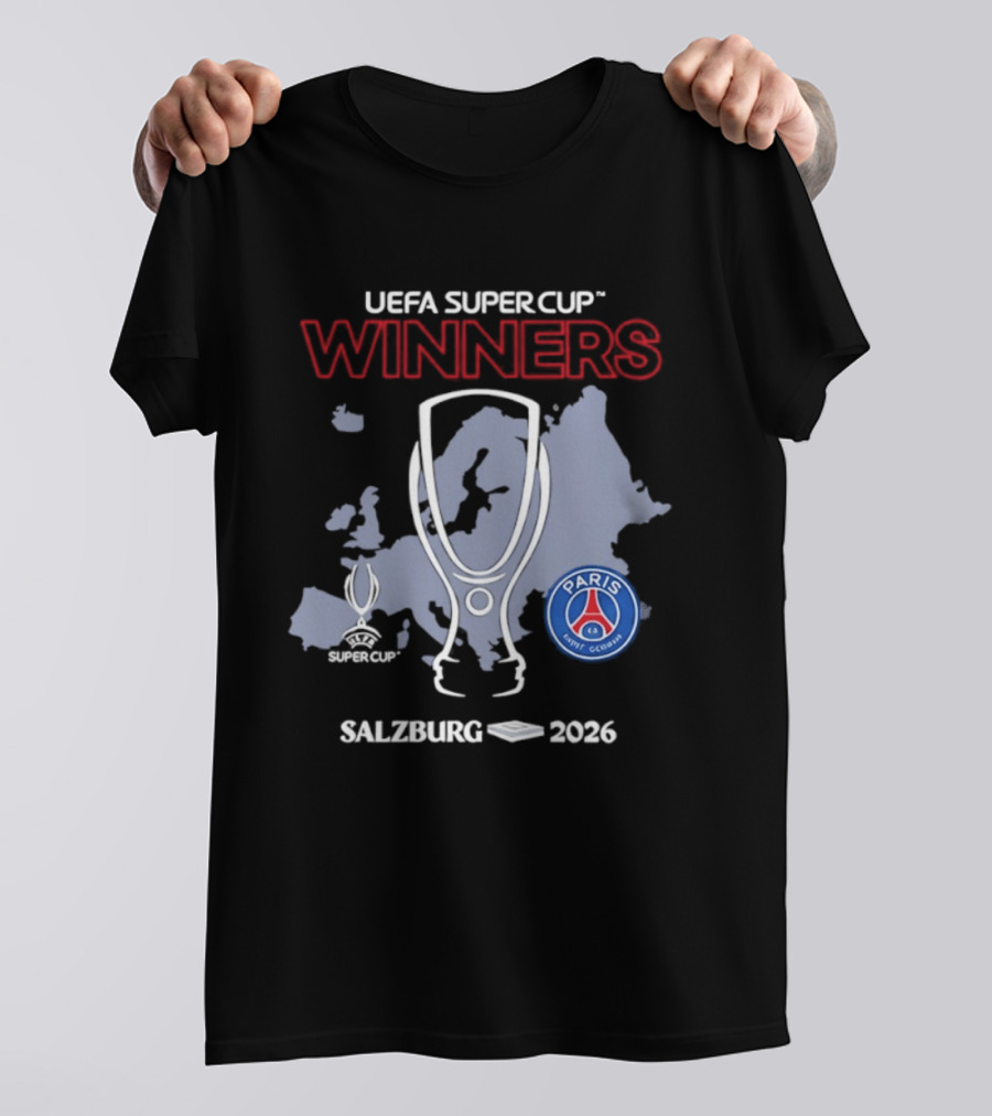 UEFA Super Cup Winners Paris Saint Germain Salzburg 2026 T-Shirt