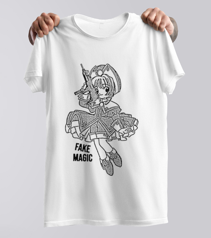 Fake Magic Anime Girl Manga Gun T-Shirt