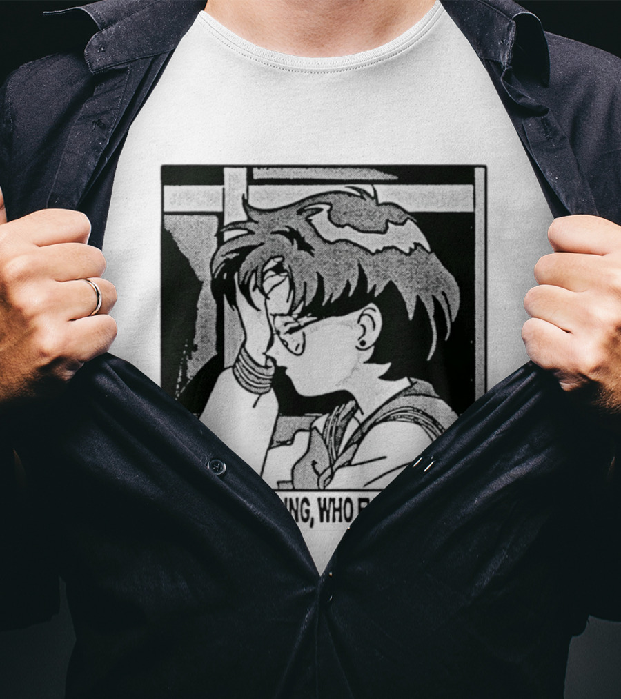 Hurtling Hurling Who Even Gives A Fu 90s Anime Style Frustrated Cartoon T-Shirt