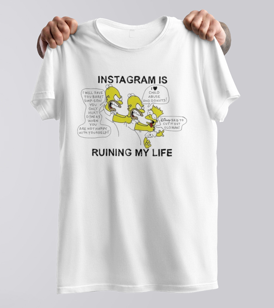 Instagram Is Ruining My Life Bart Simpson Clone Abuse Donuts T-Shirt