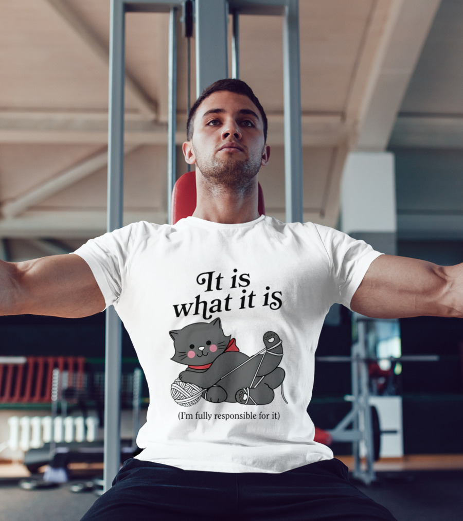 It Is What It Is Playful Cat With Yarn I'm Fully Responsible For It T-Shirt