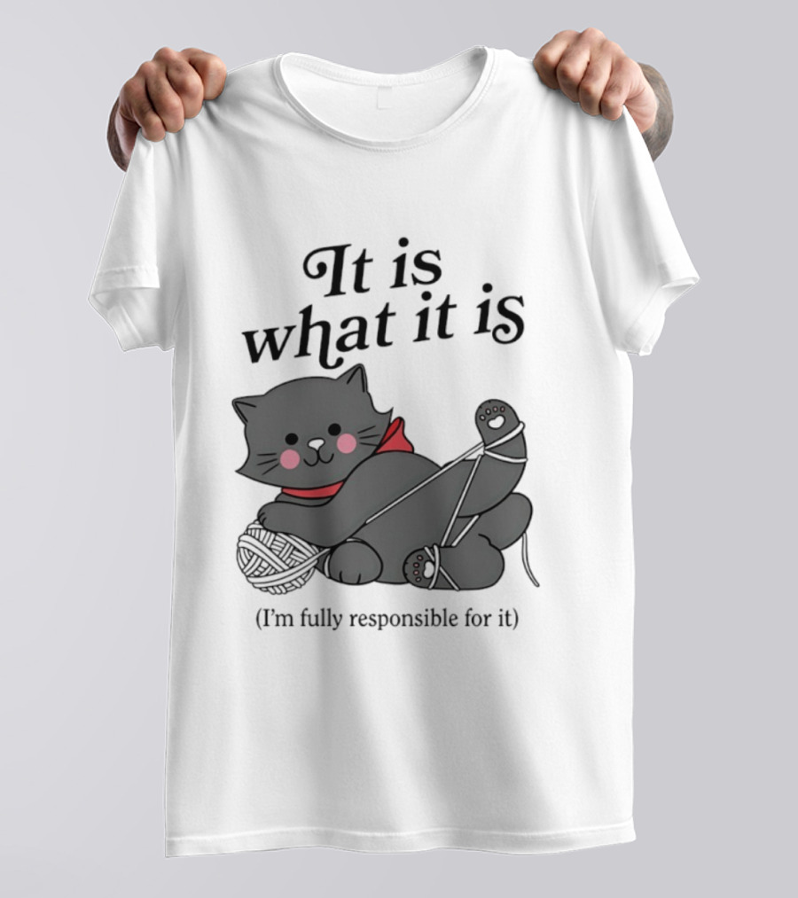 It Is What It Is Playful Cat With Yarn I'm Fully Responsible For It T-Shirt