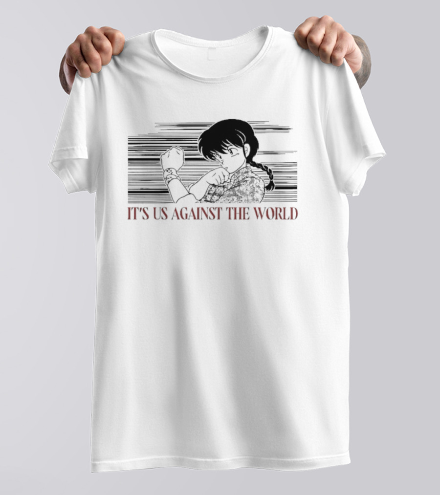 Ranma Saotome It's Us Against The World Anime Iconic Manga T-Shirt