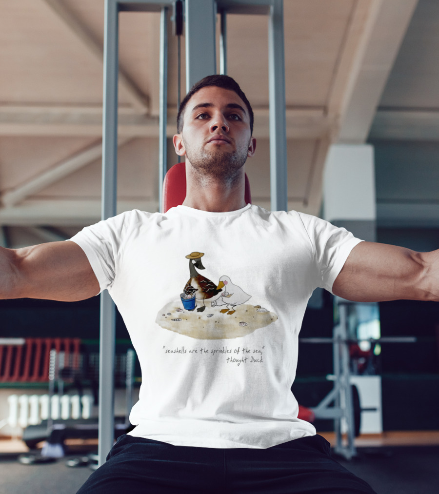 Seashells Are The Sprinkles Of The Sea Duck Holding Bucket T-Shirt