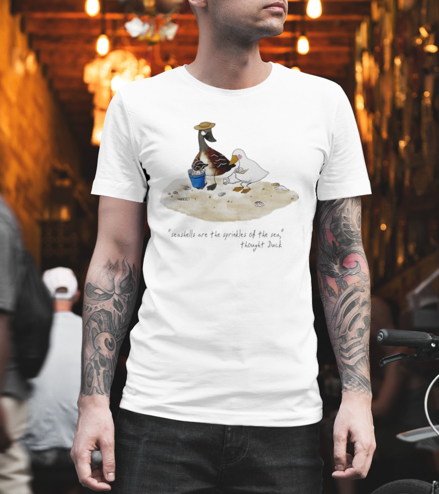 Seashells Are The Sprinkles Of The Sea Duck Holding Bucket T-Shirt