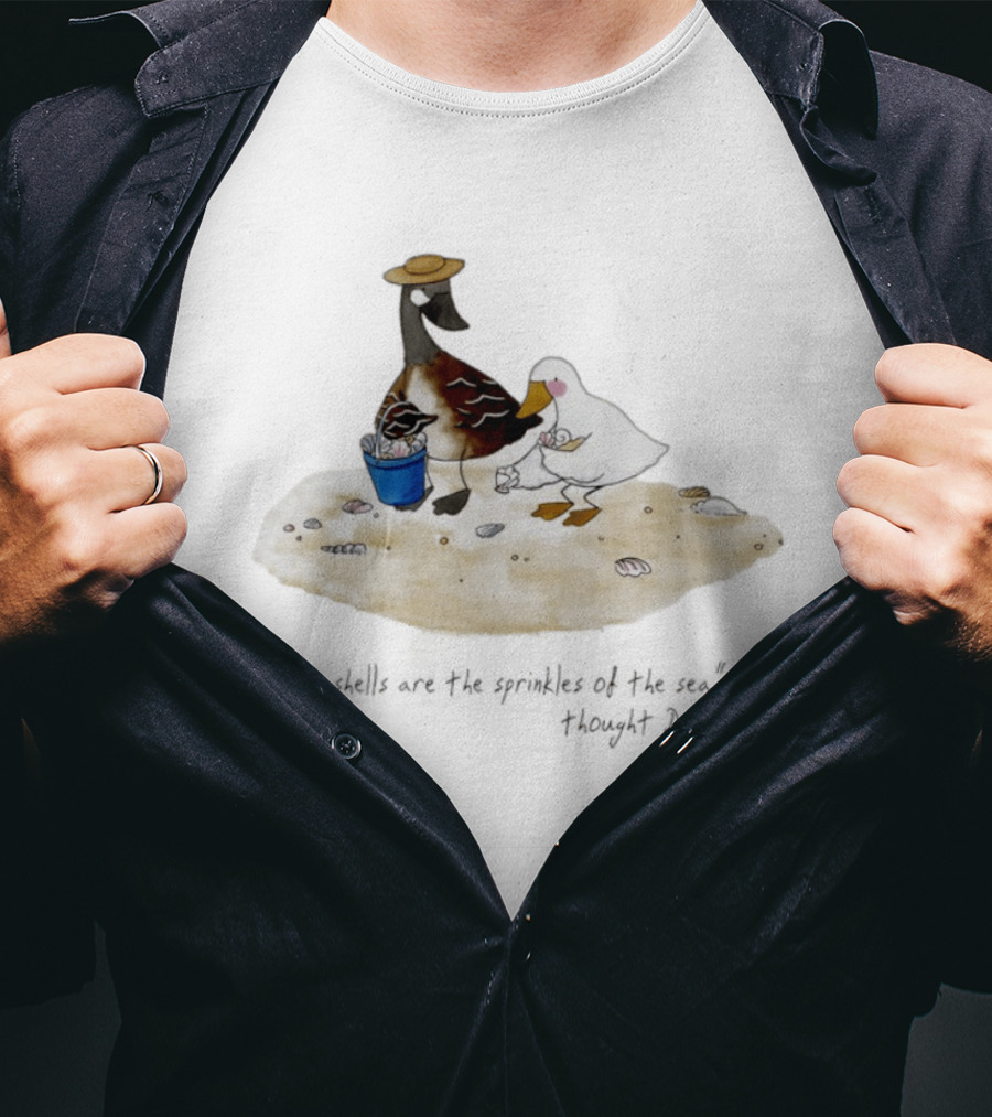 Seashells Are The Sprinkles Of The Sea Duck Holding Bucket T-Shirt