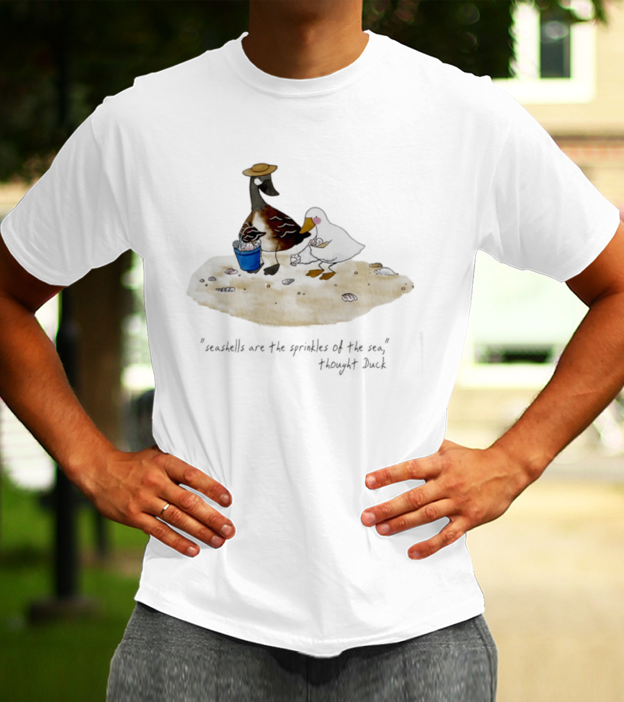 Seashells Are The Sprinkles Of The Sea Duck Holding Bucket T-Shirt