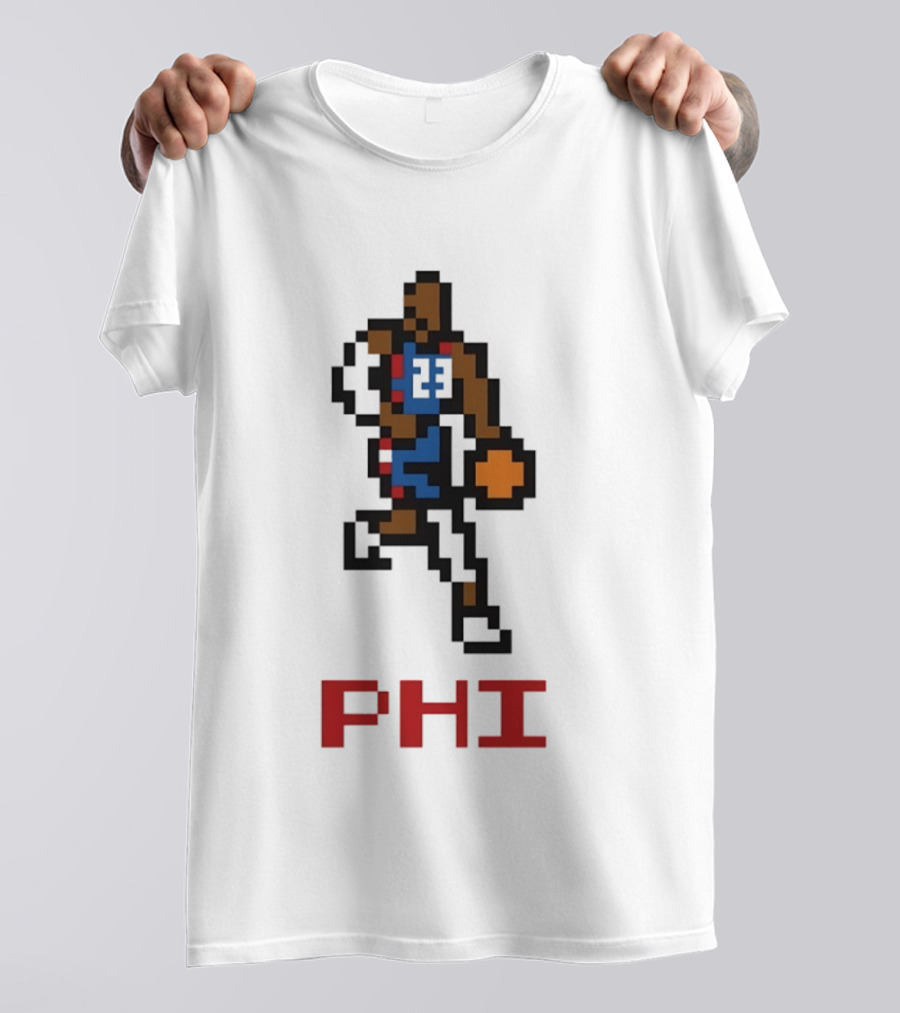 Le 8 Bit Baller PHI Basketball 23 T-Shirt