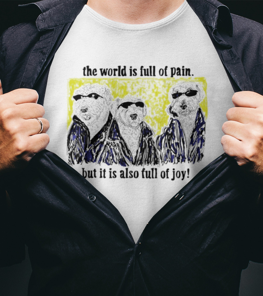 The World Is Full Of Pain But It Is Also Full Of Joy Illustrated Trio T-Shirt