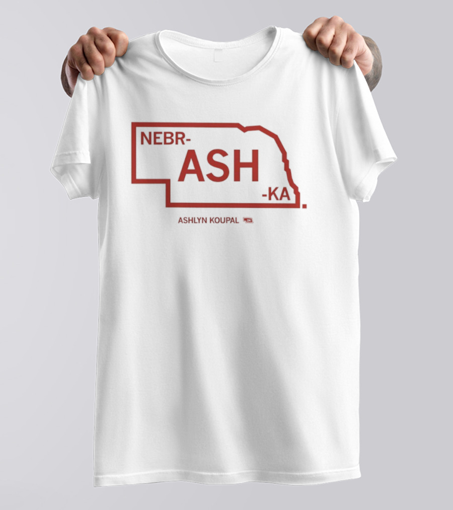 NebrASHka Ashlyn Koupal Nebraska Map ASH Bold Red T-Shirt