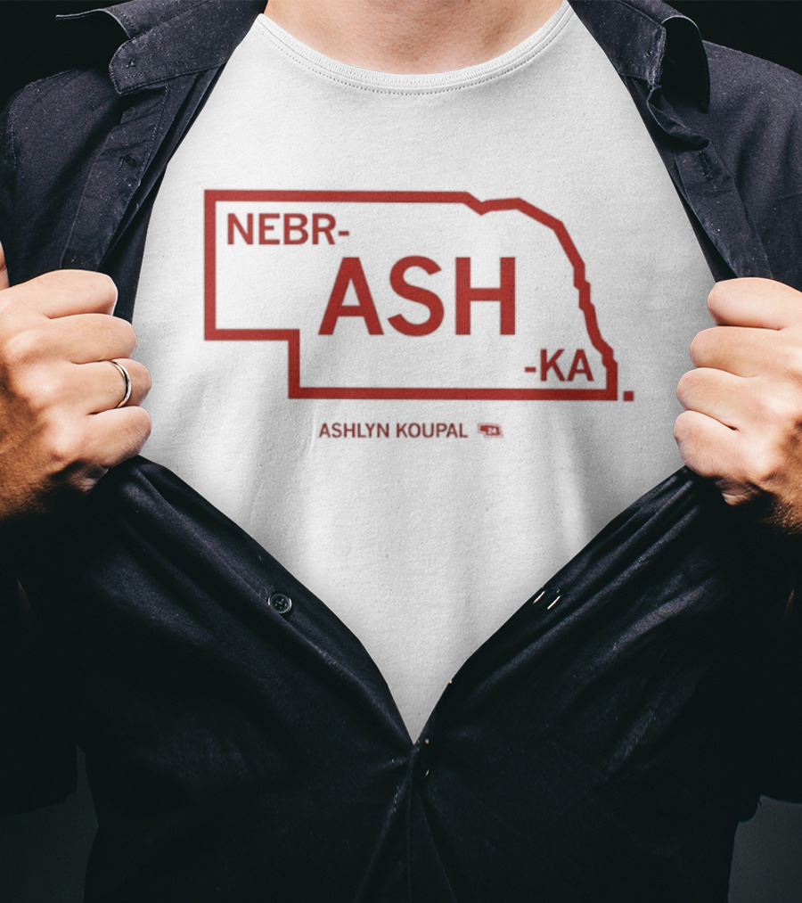 NebrASHka Ashlyn Koupal Nebraska Map ASH Bold Red T-Shirt
