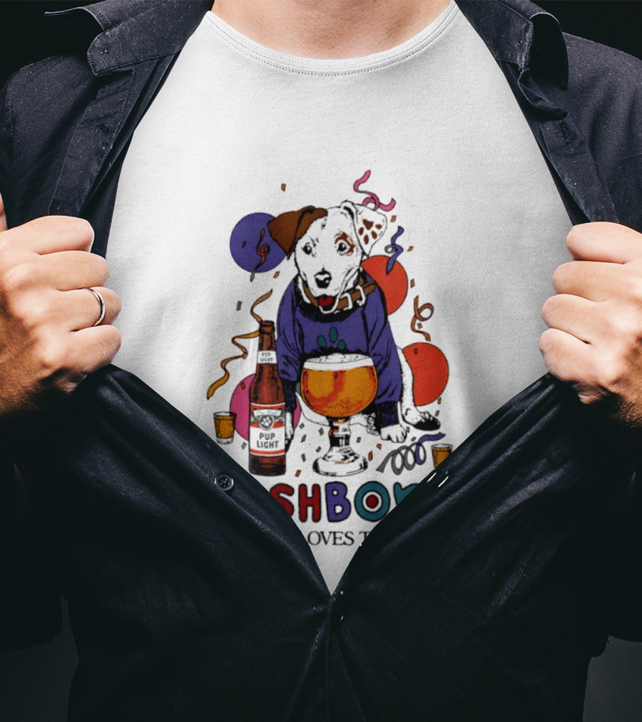 Wishbone Really Loves To Party Dog Beer Celebration T-Shirt