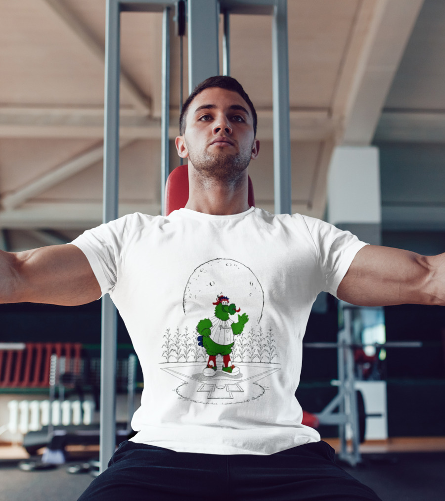 Philadelphia Phillies Phanatic MLB 2026 Season Field Of Dreams Moonlit Scene T-Shirt