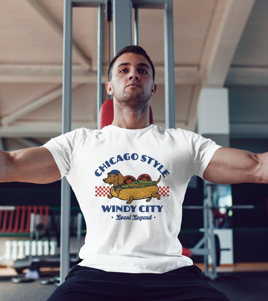 Chicago Style Windy City Local Legend Dachshund Hot Dog T-Shirt