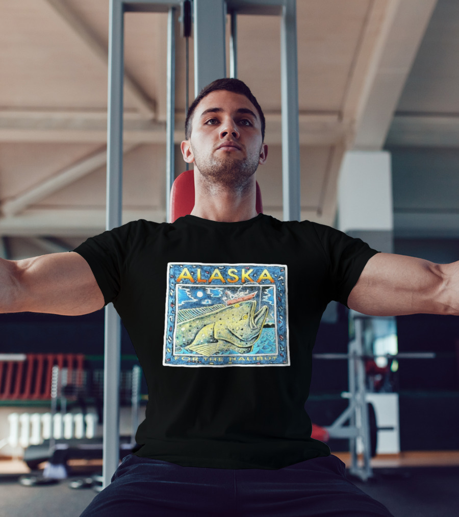 Alaska For The Halibut Fishing Adventure Under Moonlit Sky T-Shirt