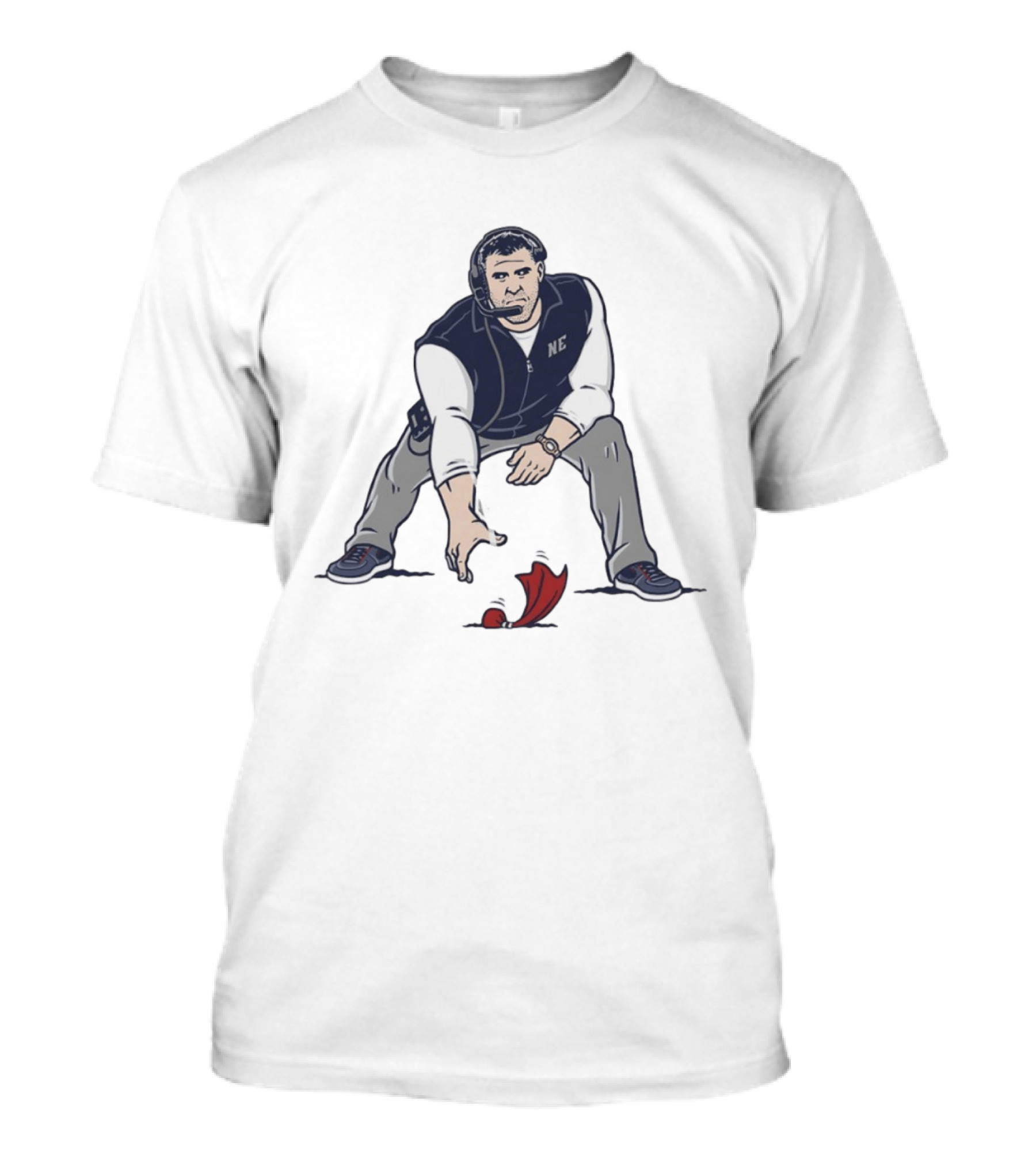 Mike Vrabel NE Three Point Stance Coach T-Shirt