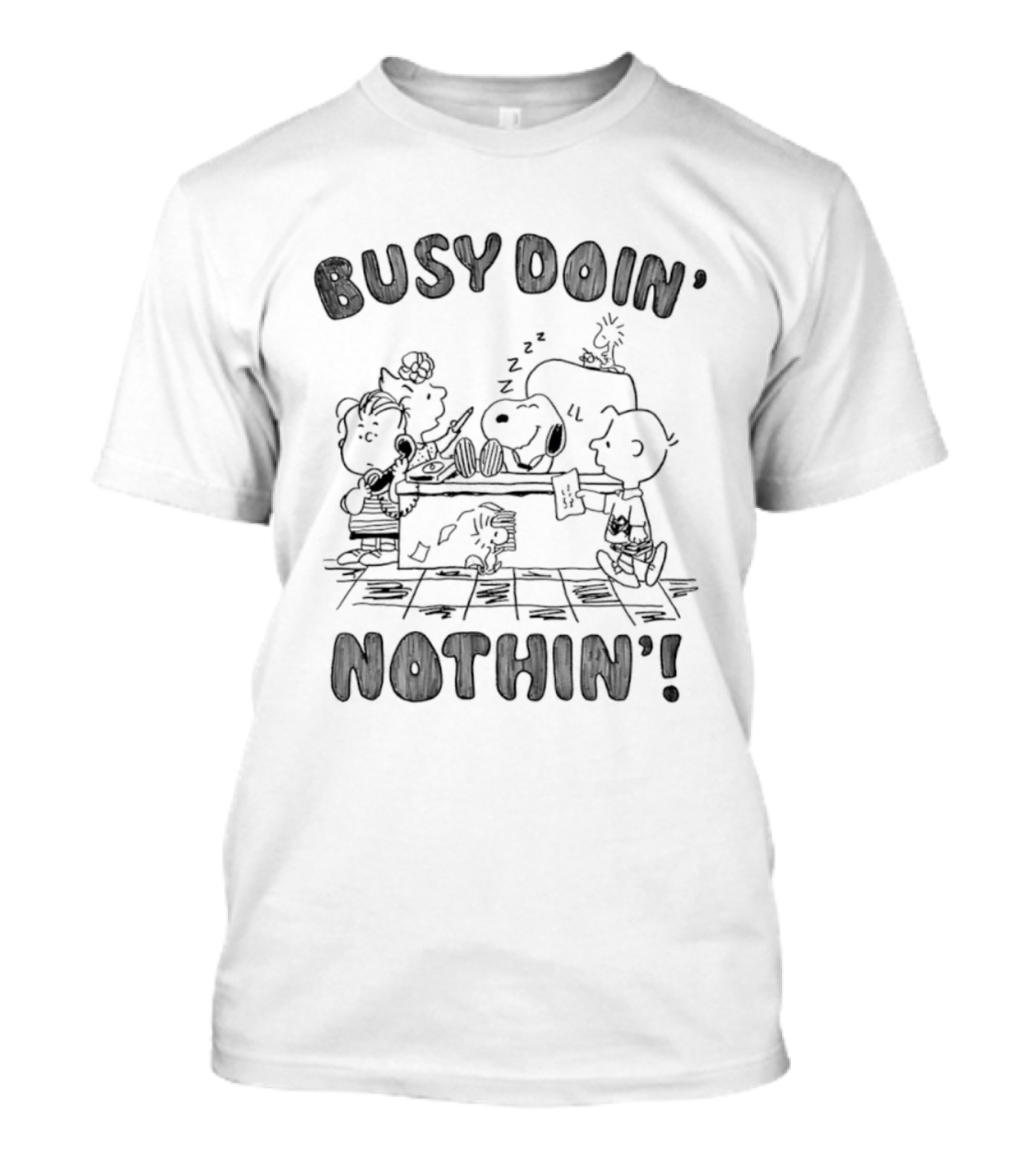Snoopy Busy Doin' Nothin' Peanuts Comic Strip Characters Relaxation T-Shirt
