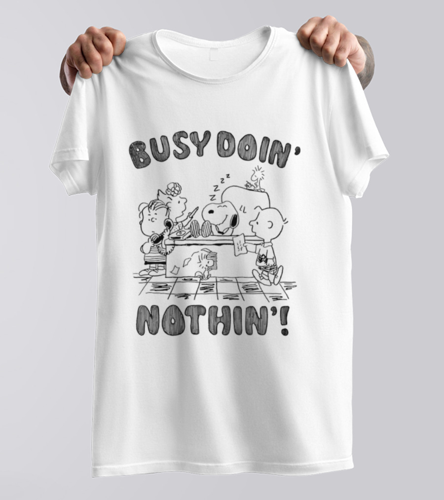 Snoopy Busy Doin' Nothin' Peanuts Comic Strip Characters Relaxation T-Shirt