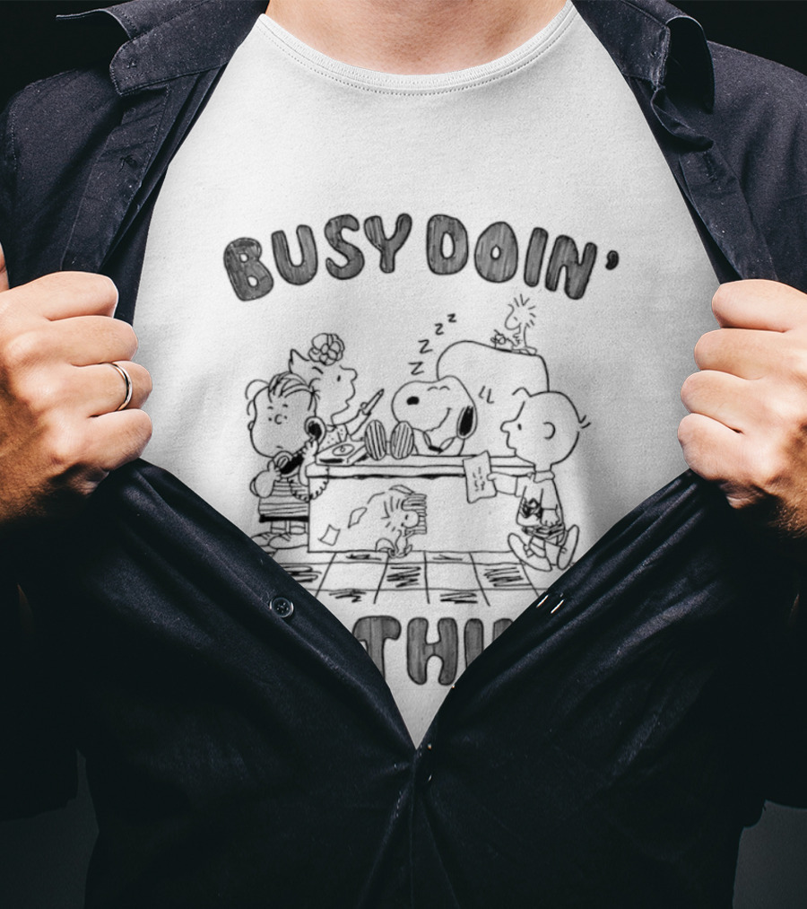 Snoopy Busy Doin' Nothin' Peanuts Comic Strip Characters Relaxation T-Shirt