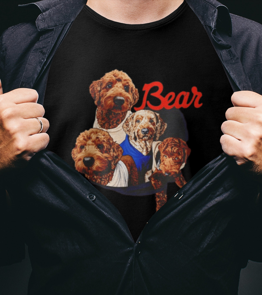 Chicago Bears Goldendoodle Four Dogs Bear T-Shirt