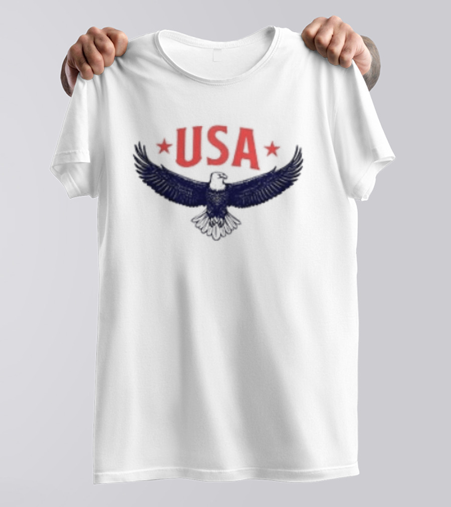 USA Eagle Symbol With Stars Celebrating Freedom And Bravery T-Shirt