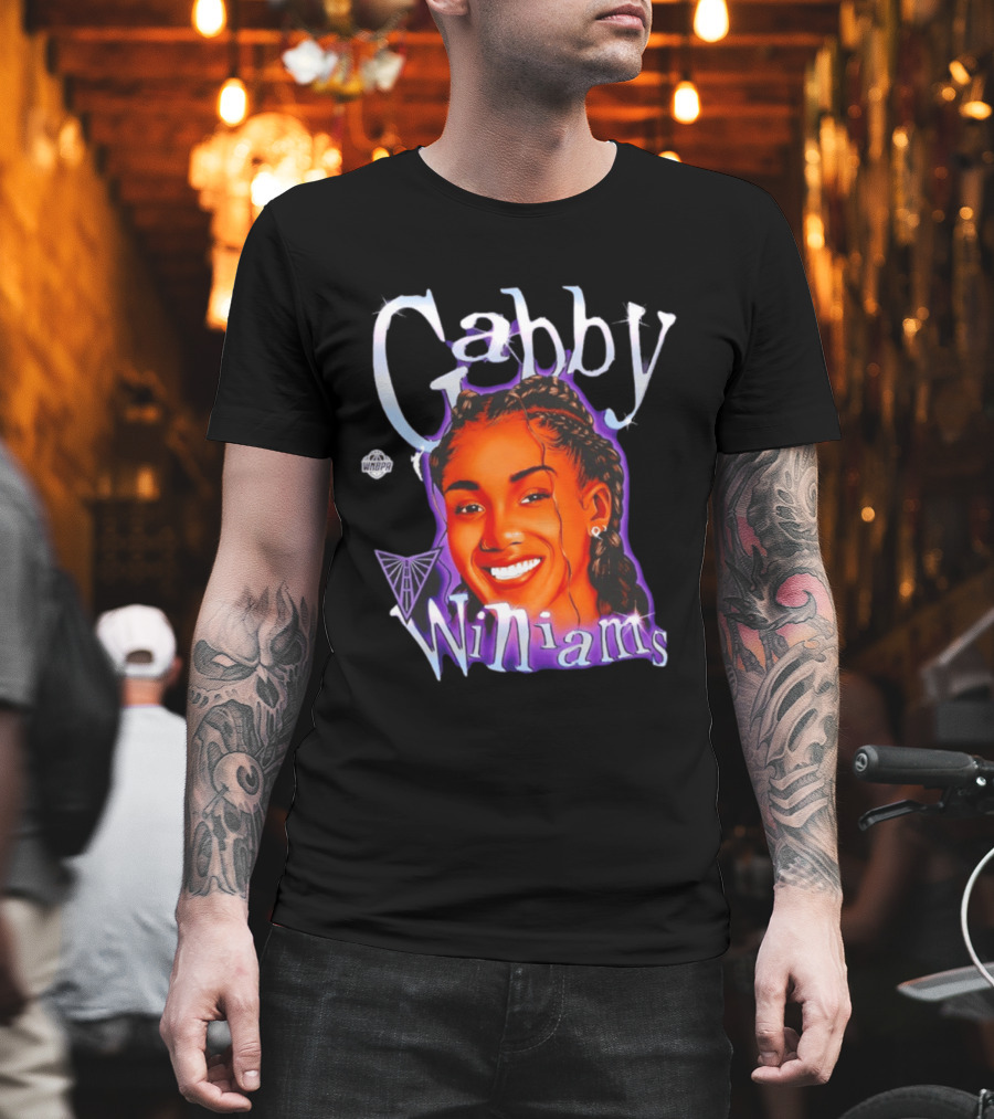 Gabby Williams WNBA Basketball Gabby Williams Text And Sketch T-Shirt