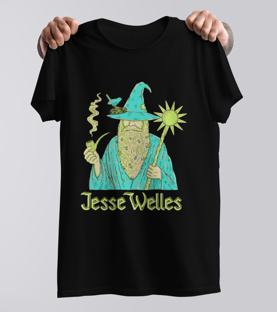 Jesse Welles Wizard Pipe Staff Bird Wizardry Magic T-Shirt