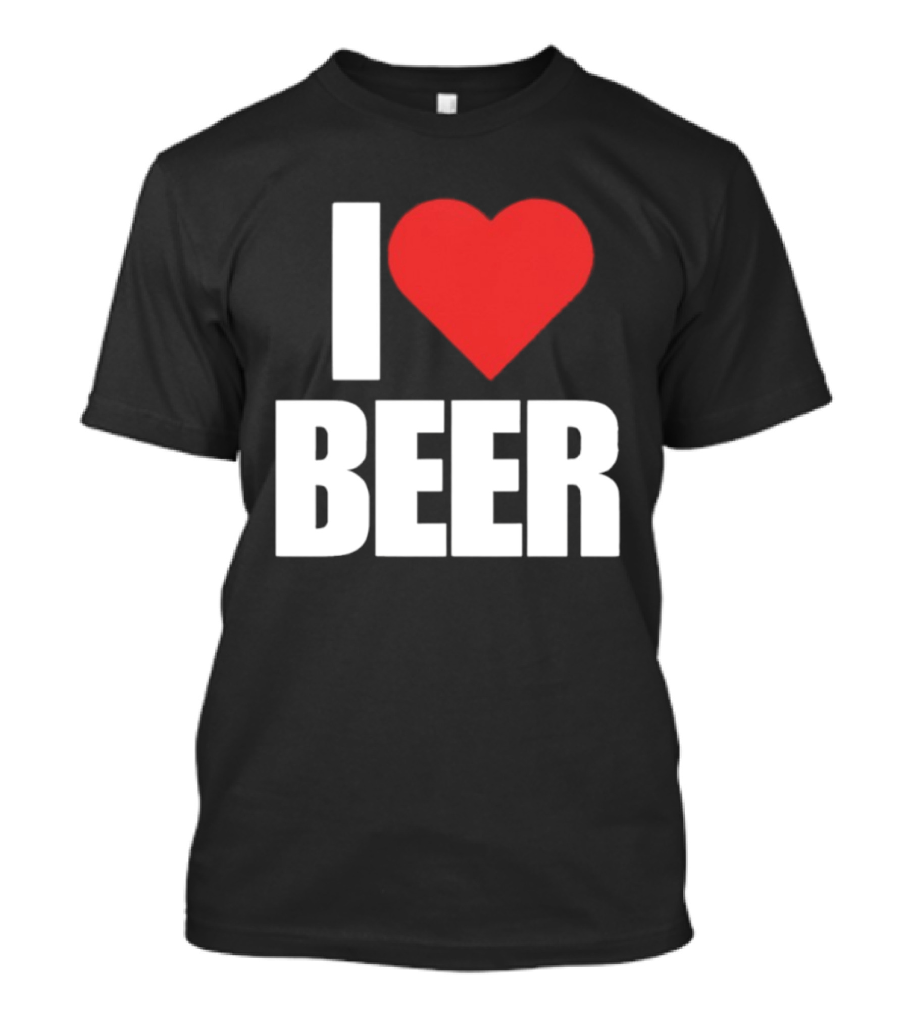I Love Beer Bold Red Heart T-Shirt