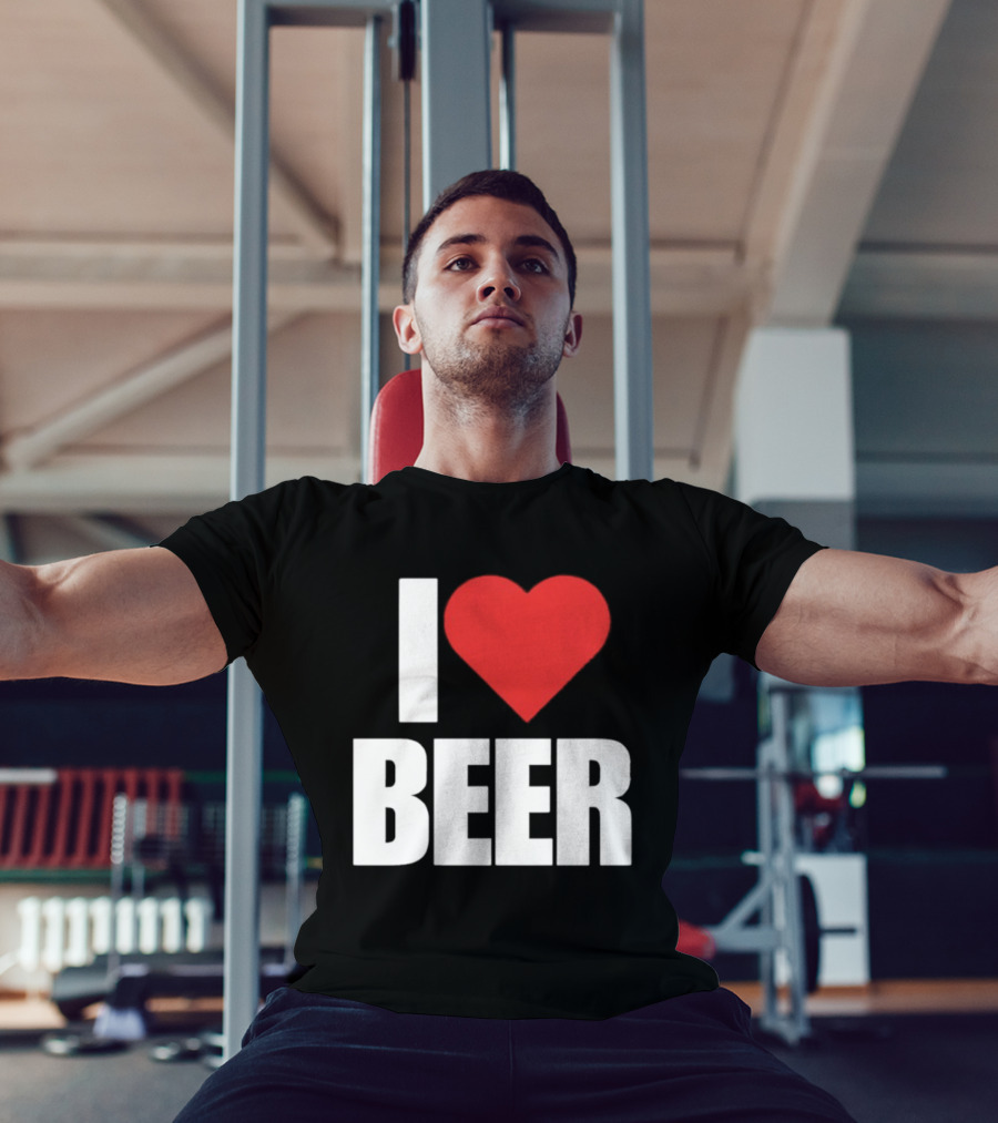 I Love Beer Bold Red Heart T-Shirt