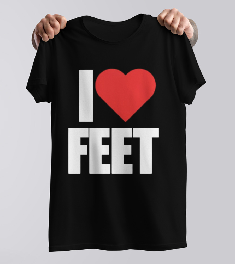 I Heart Feet Bold Red Heart Fun T-Shirt