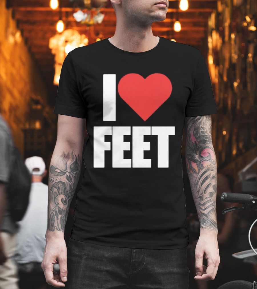 I Heart Feet Bold Red Heart Fun T-Shirt