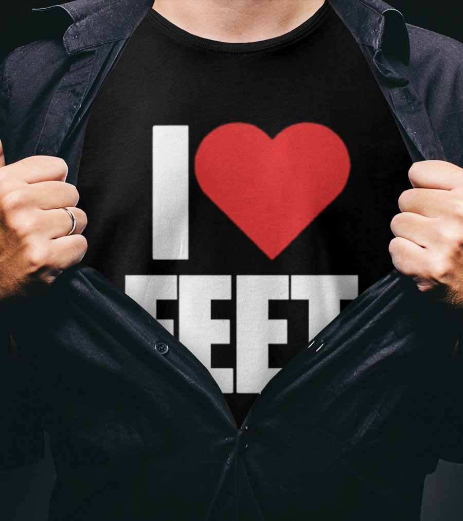 I Heart Feet Bold Red Heart Fun T-Shirt