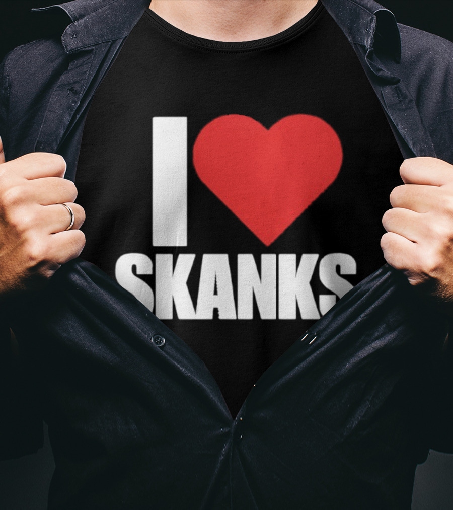 I Heart Skanks Red Love Symbol Humor T-Shirt