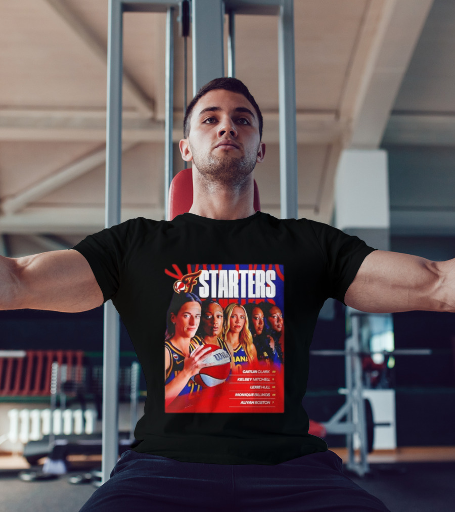 Indiana Fever Basketball Starters Caitlin Clark Kelsey Mitchell Lexie Hull Monique Billings Aliyah Boston T-Shirt