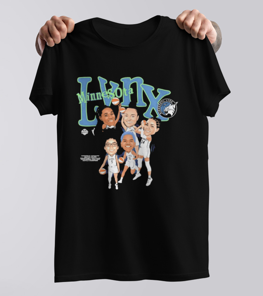 Minnesota Lynx WNBA Player Roster Caricature T-Shirt