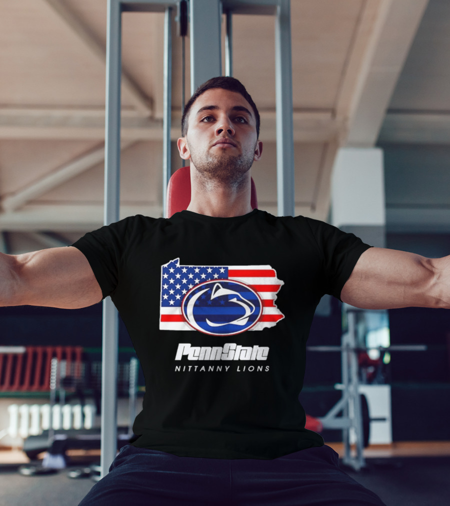 Penn State Nittany Lions Pennsylvania Flag American Pride T-Shirt