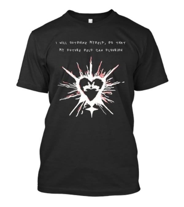 I Will Outshine Myself So That My Future Self Can Flourish Rabbits Heart Motif T-Shirt