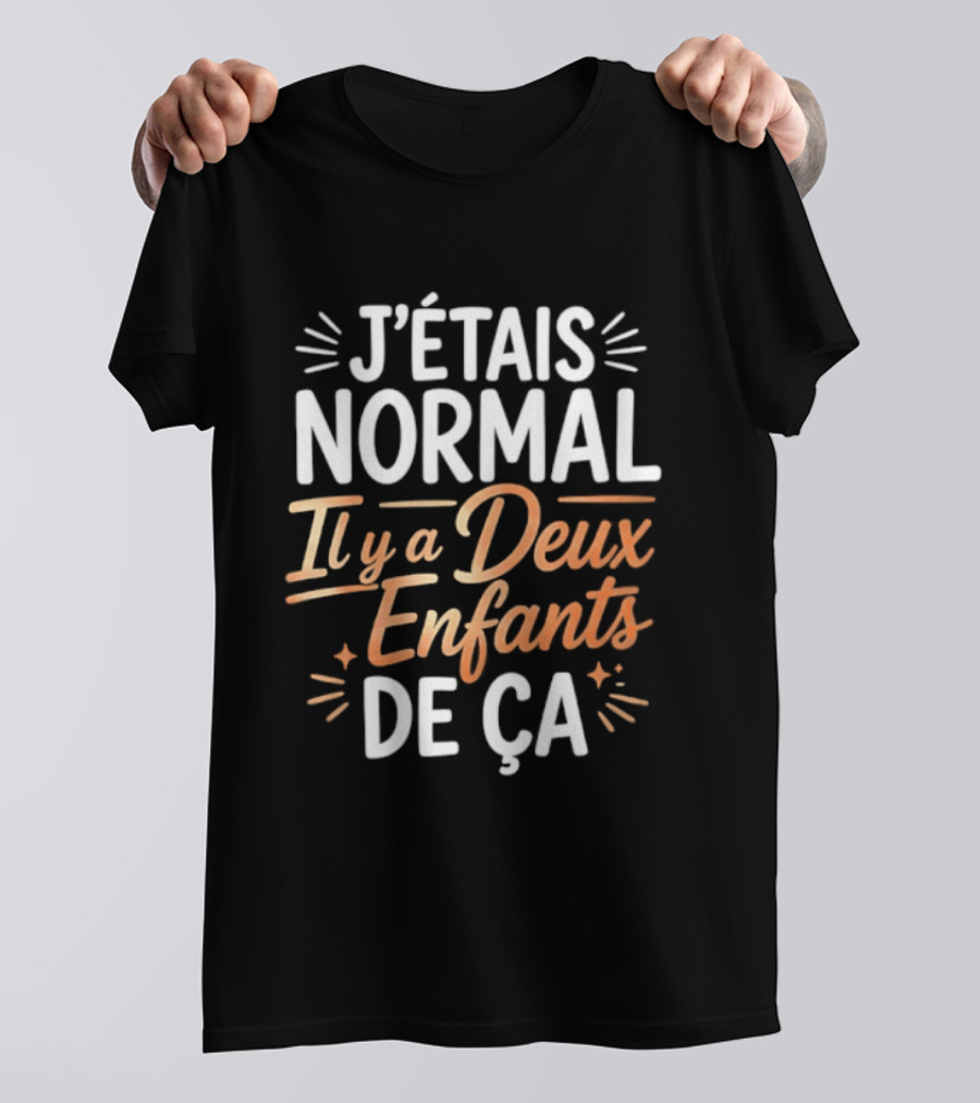 J'étais Normal Il Y A Deux Enfants De Ça Parent Humour T-Shirt
